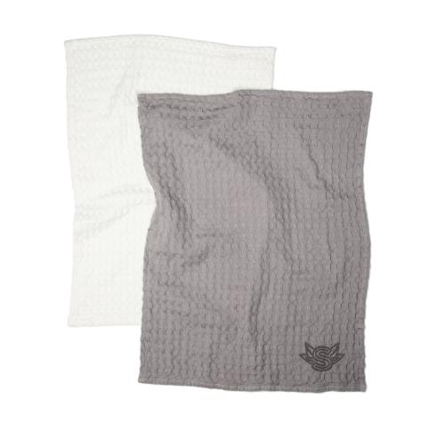 Branded VINGA Cromer waffle kitchen towel, 2 pcs Grey