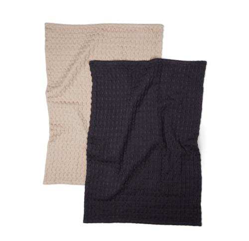 VINGA Cromer waffle kitchen towel, 2 pcs Black
