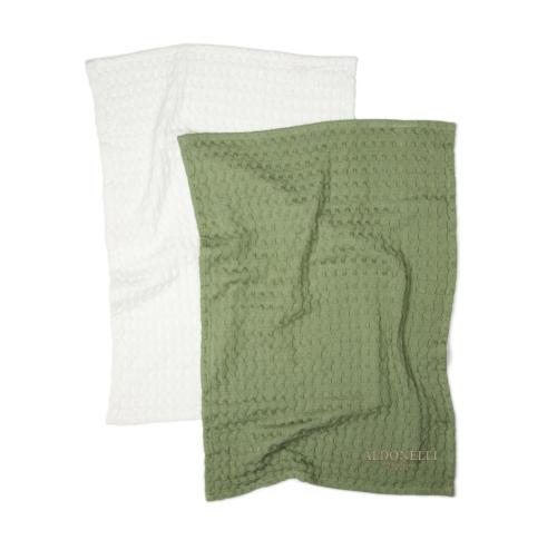 VINGA Cromer waffle kitchen towel, 2 pcs Green