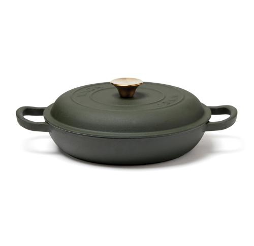 VINGA Monte enameled cast iron sauté pan Green