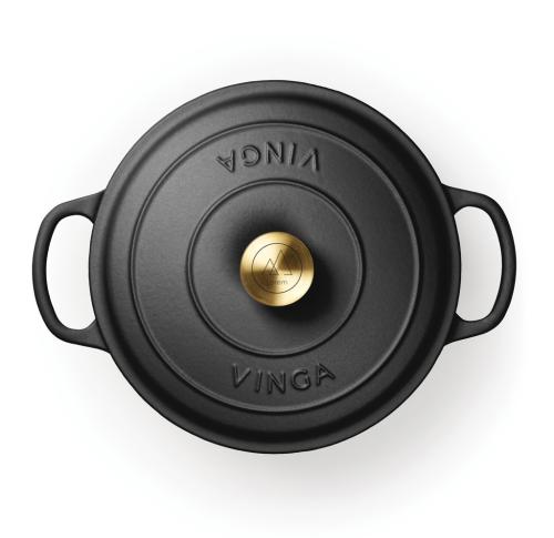 VINGA Monte enameled cast iron pot 5.5L Black