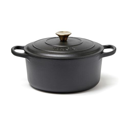 VINGA Monte enameled cast iron pot 5.5L Black