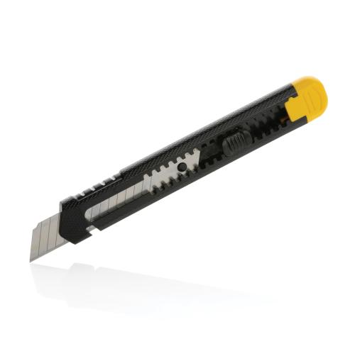 Branded Refillable RCS Recycled Plastic Snap-off Box Cutter Knives Yellow