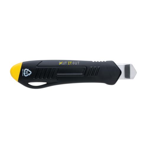 Printed Refillable RCS recycled plastic professional knife Yellow