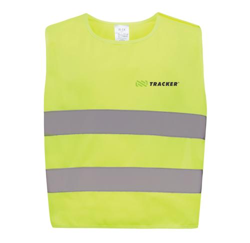 Branded GRS recycled PET high-visibility safety vest 3-6 years Yellow