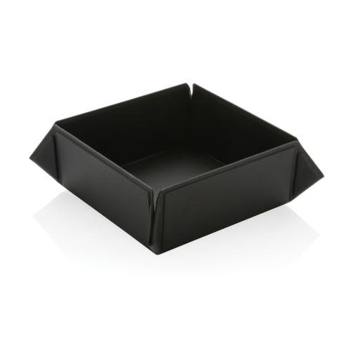 Swiss Peak RCS recycled PU foldable magnetic storage tray Black