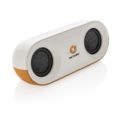 Printed Oregon RCS Recycled Plastic And Cork 10W Speaker Brown