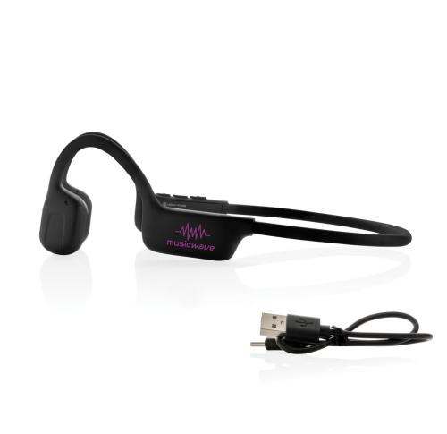 Printed Urban Vitamin Glendale RCS rplastic air conductive headphone Black