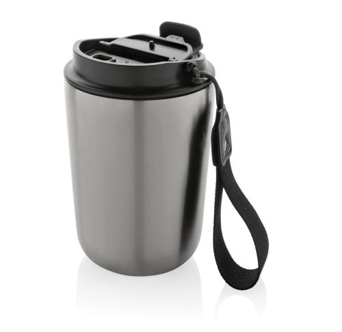 Branded Cuppa RCS re-steel vacuum tumbler with lanyard Silver