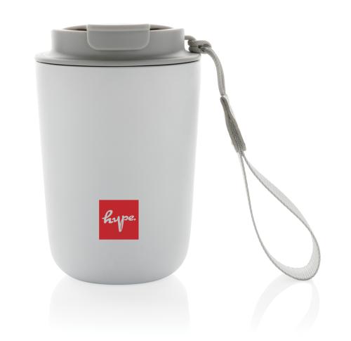 Cuppa RCS re-steel vacuum tumbler with lanyard White