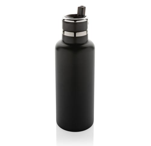Customised Hydro RCS Recycled Stainless Steel Vacuum Bottle With Spout Black 600ml
