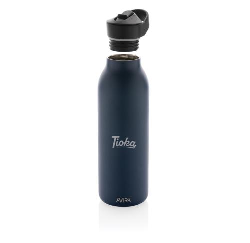 Custom Recycled Fliptop Water Bottles 500ml Navy Avira Ara RCS 