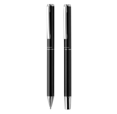 Swiss Peak Cedar RCS Certified Recycled Aluminum Pen Set Black Custom Logo