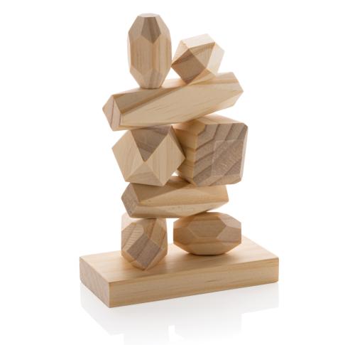 Ukiyo Crios wooden balancing rocks in pouch
