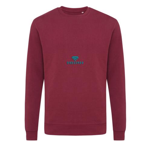 Embroidered Recycled Cotton Crew Neck Burgundy Sweatshirts Iqoniq Zion 