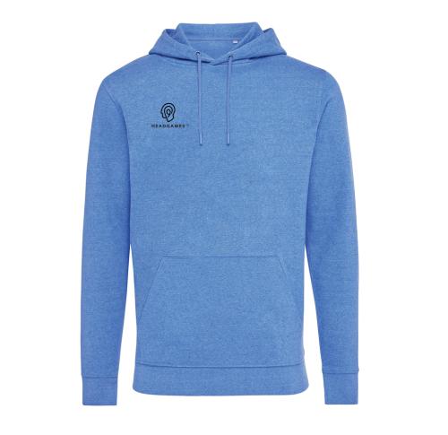 Promotional Hoodies Iqoniq Torres Unisex Recycled Cotton Heather Blue