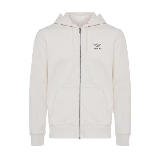 Iqoniq Abisko recycled cotton zip through hoodie Natural
