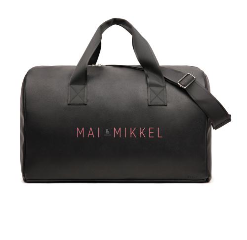 Luxury Branded Recycled PU Weekend Bags Black VINGA Bermond RCS 