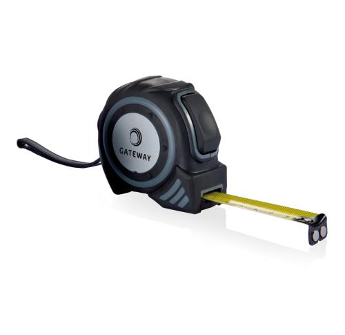 Promotional Printed Grip Tape Measures Black Rubber - 5m/19mm