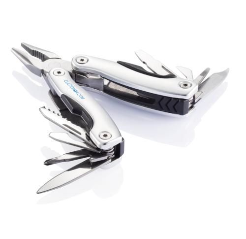 Stainless Steel Mini Fix Multitools Custom Printed 13 Functions Silver