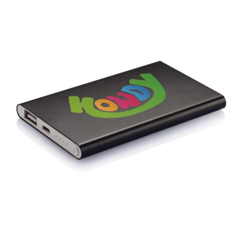 Branded 4.000 MAh Slim Powerbanks Black
