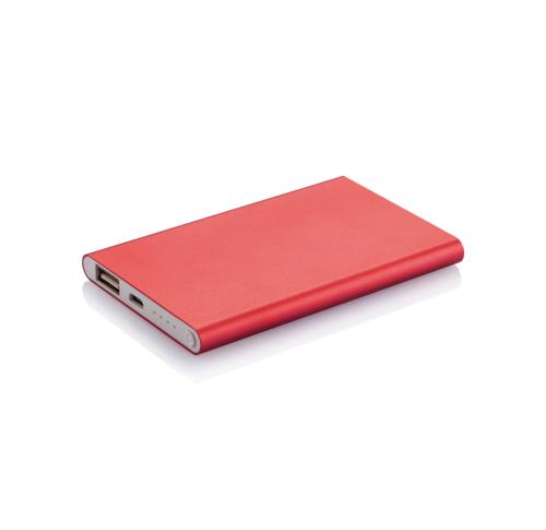 Customised 4.000 MAh Slim Aluminium Powerbanks Red