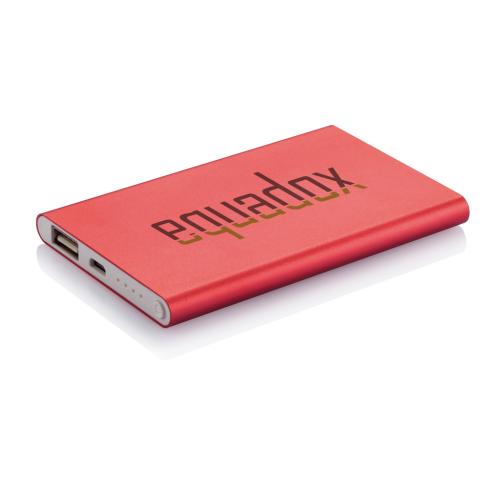 Customised 4.000 MAh Slim Aluminium Powerbanks Red