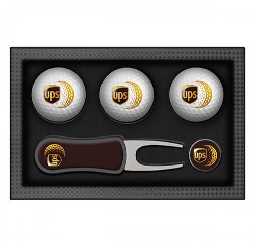 Gift Box 2 - 3 Golf Balls, Ball Marker & Divot