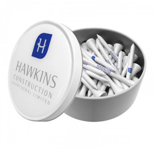 Circular Metal Golf Tee Tin 35 Tees Custom Logo