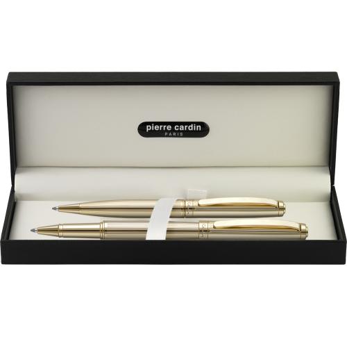 Pierre Cardin Lustrous Gold Pen And Pencil With PB17 Box Custom Logo