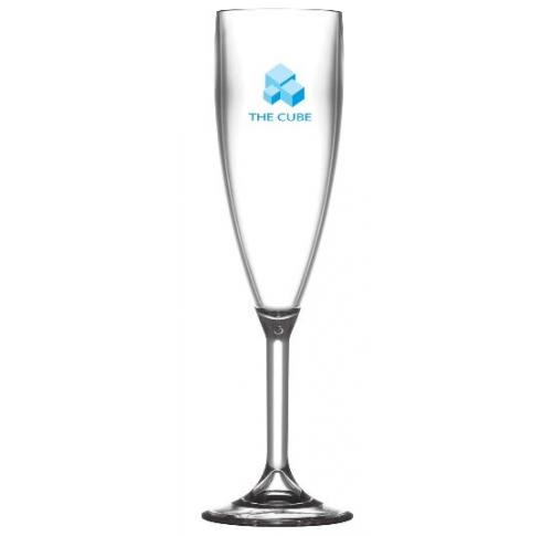 Polycarbonate Premium Plastic Champagne Flute Glasses Printed With  Your Logo