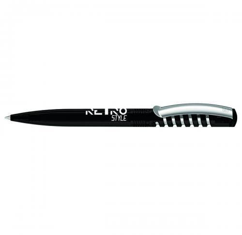 senator&reg; New Spring Clear Plastic Ballpen with metal clip