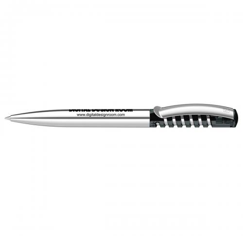 senator&reg; New Spring Clear Plastic Ballpen with metal clip & metal barrel