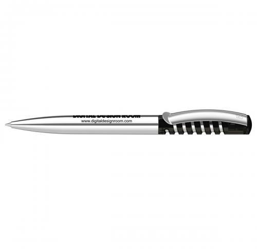 senator&reg; New Spring Clear Plastic Ballpen with metal clip & metal barrel