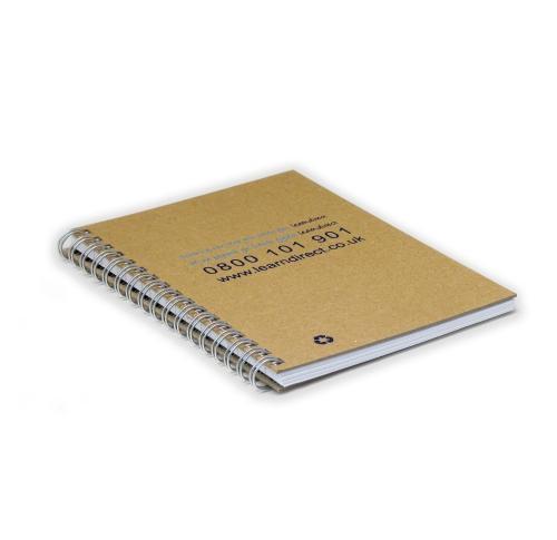 Green & Good A6 Wirebound Natural Board Notebook - recycled