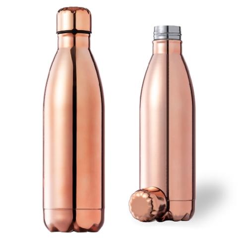 Iconic Copper Rose Gold Coated Stainless Steel Insulated Water Bottle 790ml