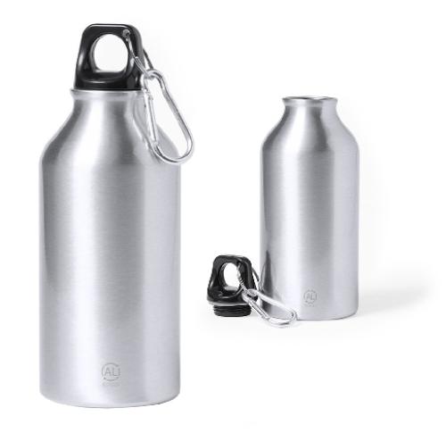Recycled Aluminium Carabiner Sports Water Bottle 400ml