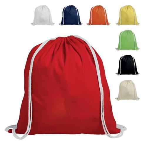 Branded 100% Cotton Drawstring Bags Backpack