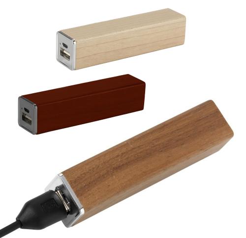 Printed Logo Smartphone Wooden Powerbank 2000 mAh