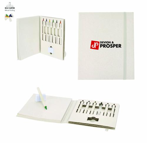 Eternal Coloring Set Eco Friendly Recycled Milk Cartons & Notebook