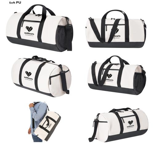 Soft PU Sailor Duffle Holdall White Bag 
