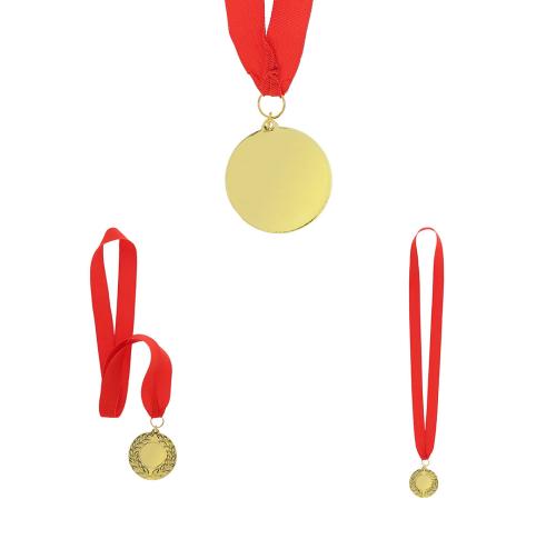 Custom Metal Medal Red Polyester Ribbon