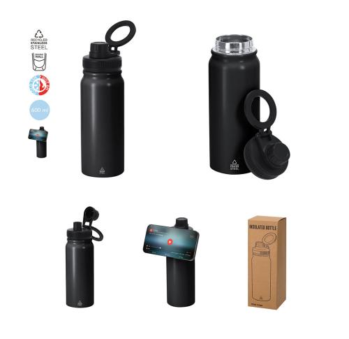 Insulated 600ml Recycled Stainless Steel Sustainable Water Drinks Bottle Magnet for Smarphone 