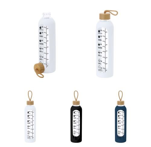 !L Glass Drinks Bottle Silicon Sleeve Drink Measurements Motivational Phrases