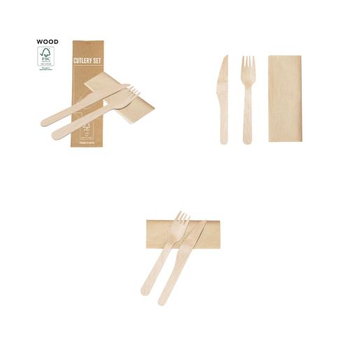 Eco 3-in-1 Wooden Cutlery Set Kumix