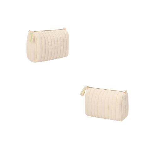 Recycled Cotton Eco Toiletries Beauty Bag Custom Logo Ribbed Design