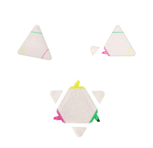 Triangular 3 Colour Wheatstraw Highlighter PenMocar