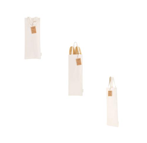 Recycled Cotton Wine Bottle Bag  Custom Logo