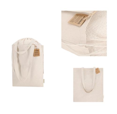 Recycled Cotton Tote Bag Drawstring Closure