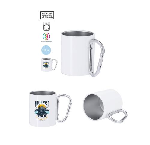 Full Colour 220ml Stainless Steel Sublimation Camping Mug Beesbur